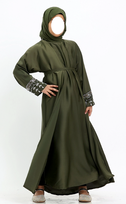 Children 3 piece Tuan Abaya - Olive