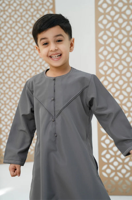 Faris : Emirati Charcoal Thobe Boys