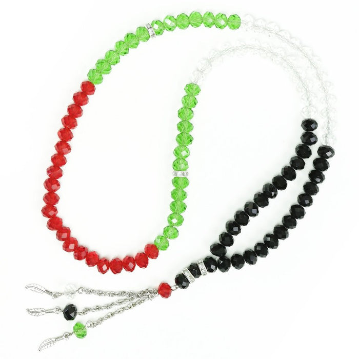 Tasbeeh : 99 Crystal Bead Palestine Flag