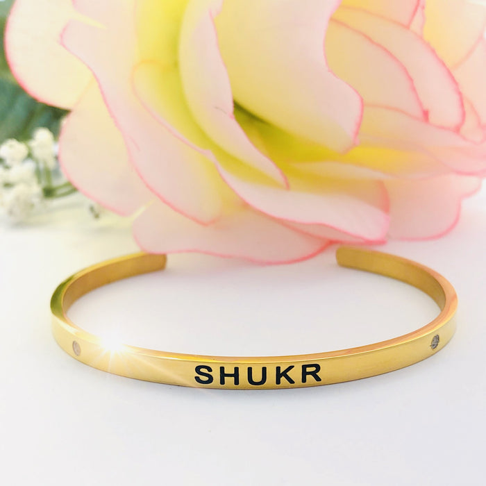 S.G Cuff Bangle Gold (Black Shukr)