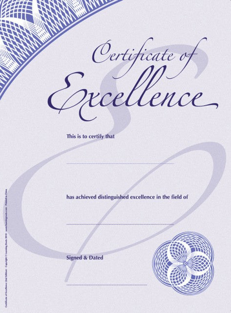 Certificate of Excellence (25 Pack - A4)