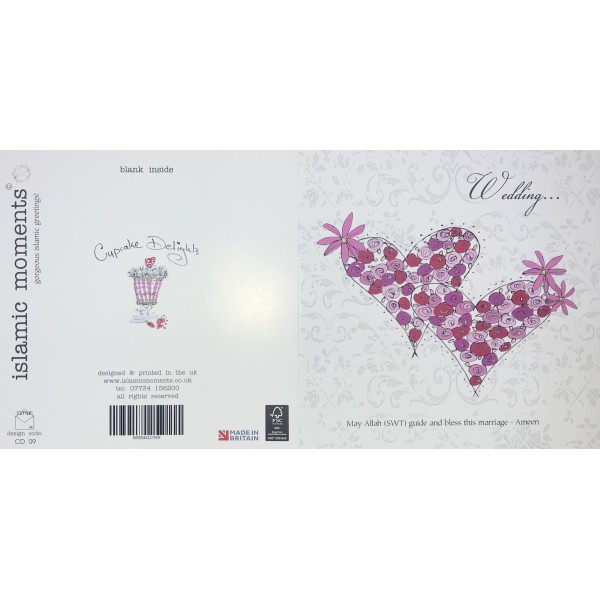 Card - Wedding... (2 Floral Love Hearts) CD09