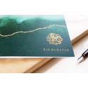Eid Mubarak Gold Foiled Greeting Card in Green Ombre