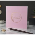 Eid Mubarak Gold Foiled Greeting Card in Blush Pink