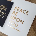 A4 Print White - Peace Be Upon you Gold Letter Press Print