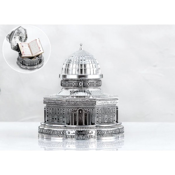 Dome of the Rock with Quran - Silver Ornament