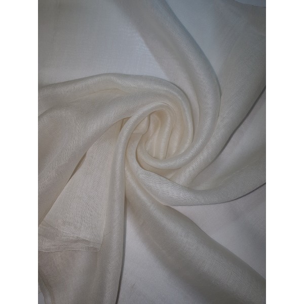 Silk Tassle scarf White (White Border)