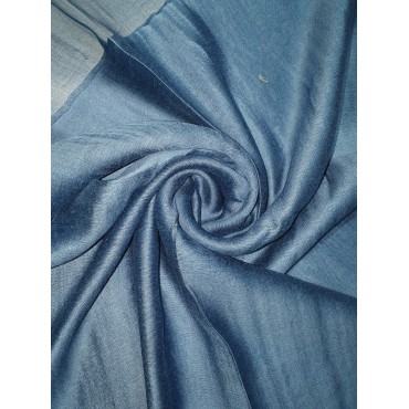 Silk Tassle scarf Teal Blue (Blue Border)