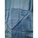 Silk Tassle scarf Teal Blue (Blue Border)