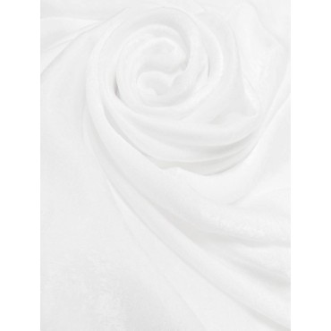 Plain Velvet scarf White 