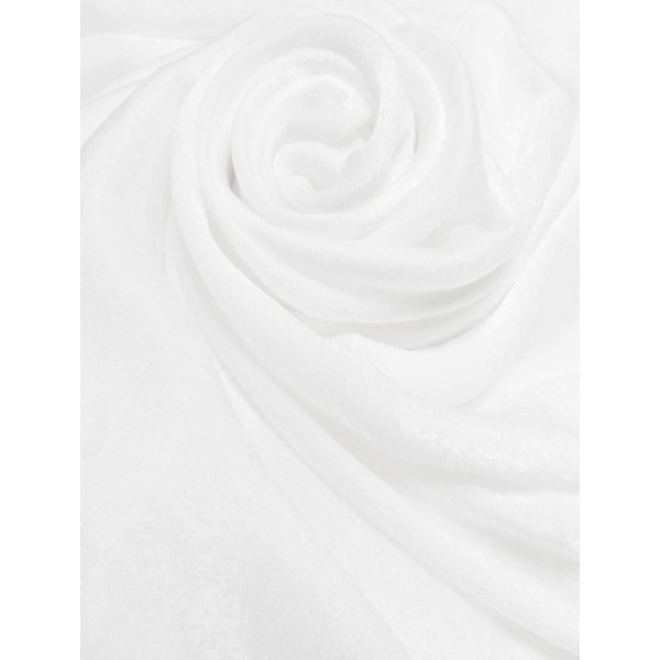 Plain Velvet scarf White 