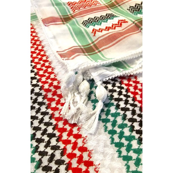 Palestinian Scarf Mens - Palestinian Flag Colour Keffiyeh