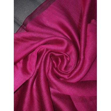 Silk Tassle scarf Hot Pink (Black Border)