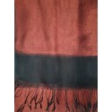 Silk Tassle scarf Burnt Orange (Black Border)