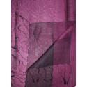 Silk Tassle scarf Dark Purple (Black Border)