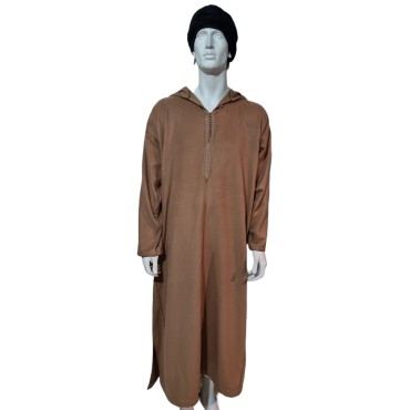 Winter Moroccan Hooded Thoub Brown