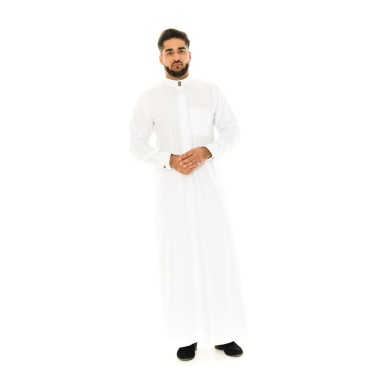 Premium Cuff Collar Jubbah White