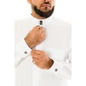 Premium Cuff Collar Jubbah White