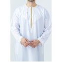 Habeel White/Gold Omani Thoub