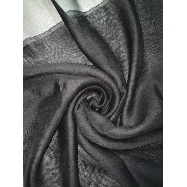 Silk Tassle scarf Black (Black Border)