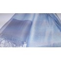 Silk Tassle scarf Sky Blue (Sky Blue Border)