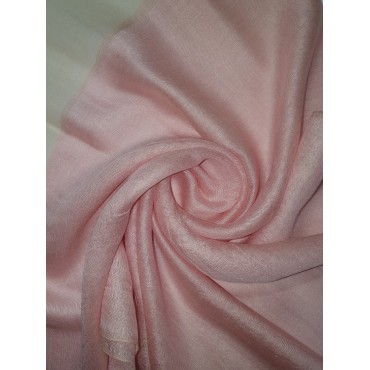 Silk Tassle scarf Baby Pink (Gold Border)