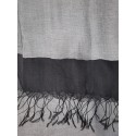 Silk Tassle scarf Silver (Black Border)