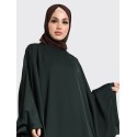 Zadi: Farasha Batwing with Niqab - Forest Green