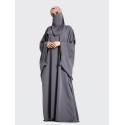 Zadi: Farasha Batwing with Niqab - Grey