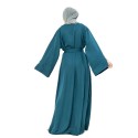 Split Cuff Plain Abaya Teal