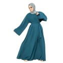 Split Cuff Plain Abaya Teal