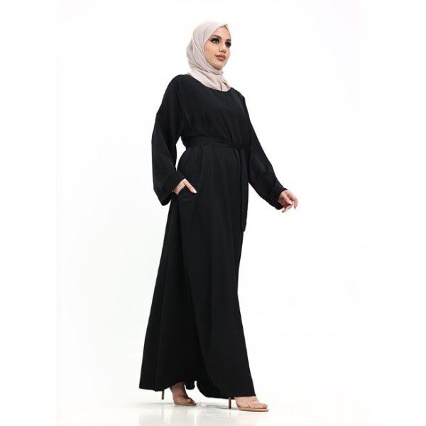 Cuff Plain Abaya Black