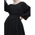 Cuff Plain Abaya Black