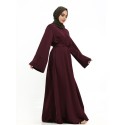 Split Cuff Plain Abaya Plum