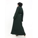 Split Cuff Plain Abaya Green