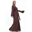 Cuff Plain Abaya Brown