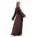 Cuff Plain Abaya Brown