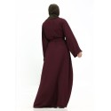 Cuff Plain Abaya Plum