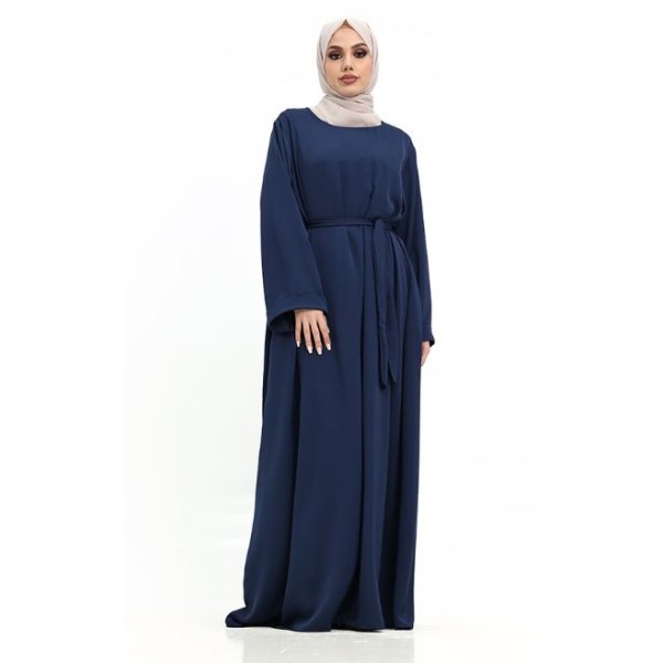 Cuff Plain Abaya Navy