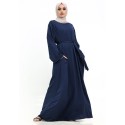 Cuff Plain Abaya Navy