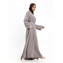 Cuff Plain Abaya Stone