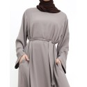 Cuff Plain Abaya Stone