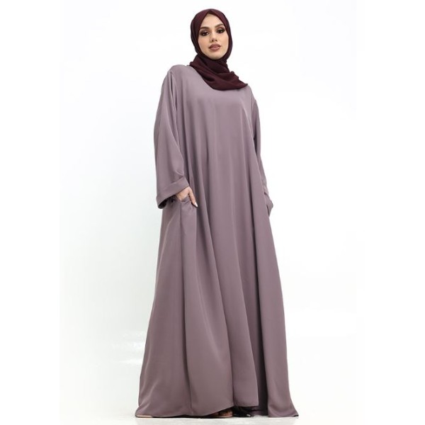 Cuff Plain Abaya Mauve