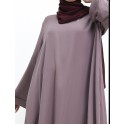 Cuff Plain Abaya Mauve