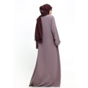 Cuff Plain Abaya Mauve