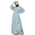 Cuff Plain Abaya Blue