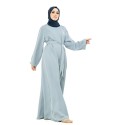 Cuff Plain Abaya Blue