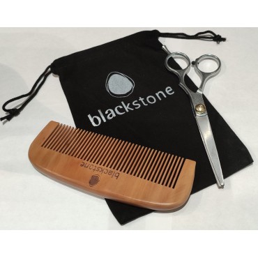 Beard Comb and Scissors in draw string bag