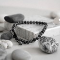 33 Bead Tasbih Bracelet - Grey Black Agate Stone