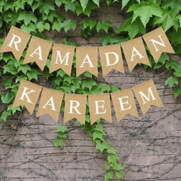 Ramadan Kareem Burlap Banner